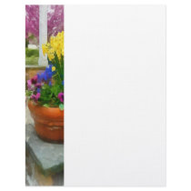 Daffodils and Pansies in Flowerpot letterhead