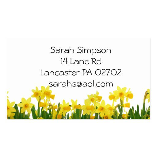 daffodils flower  business cards (front side)