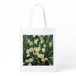 Daffodils Yellow White Grocery Bag