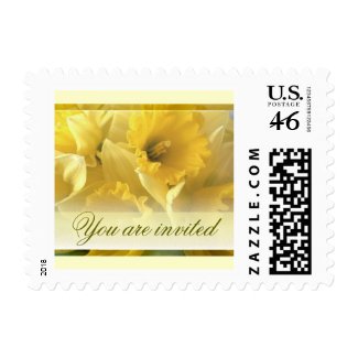 daffodils you are invited stamp
