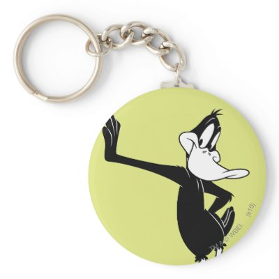 Daffy Duck Leaning Against a Wall keychains