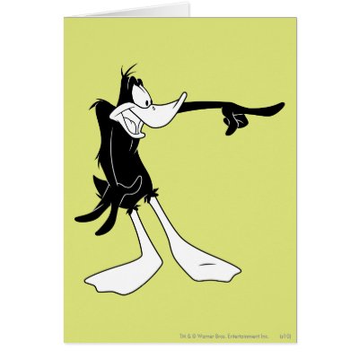 Daffy Duck Shocked and Pointing cards