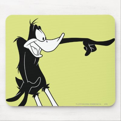 Daffy Duck Shocked and Pointing mousepads