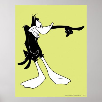 Daffy Duck Shocked and Pointing posters