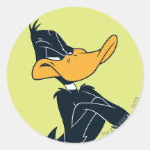Daffy Duck with Arms Crossed Round Stickers