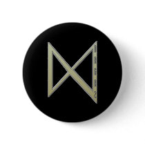 Dagaz Rune gold Button