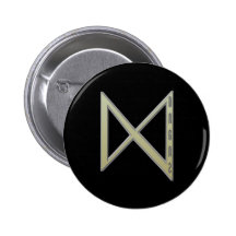 Dagaz Rune gold Button