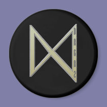 Dagaz Rune gold magnets