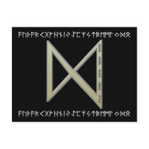 Dagaz Rune gold Postcards