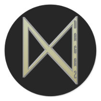 Dagaz Rune gold Round Stickers