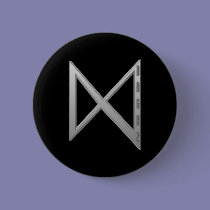 Dagaz Rune grey buttons