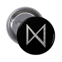 Dagaz Rune grey Buttons