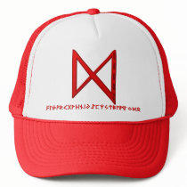 Dagaz Rune red Trucker Hats