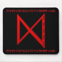 Dagaz Rune red Mouse Pad