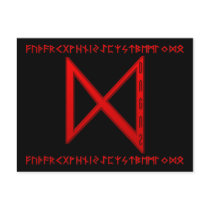 Dagaz Rune red Post Cards