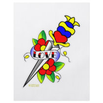 Dagger Flowers and Love Tattoo flyers by Mustang_Lady Dagger Flowers and Love Tattoo flyers