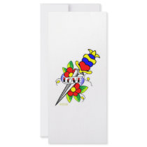 Dagger Flowers and Love Tattoo rack cards