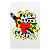 Dagger & Heart True Till Death Personalized Stationery