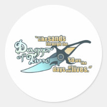 Dagger of Time Round Stickers