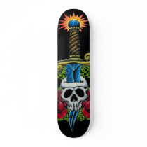 Dagger, Skull, and Roses Skateboard by JesseDeering Dagger, Skull, and Roses Skateboard
