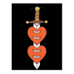 Dagger Through Hearts Postcard