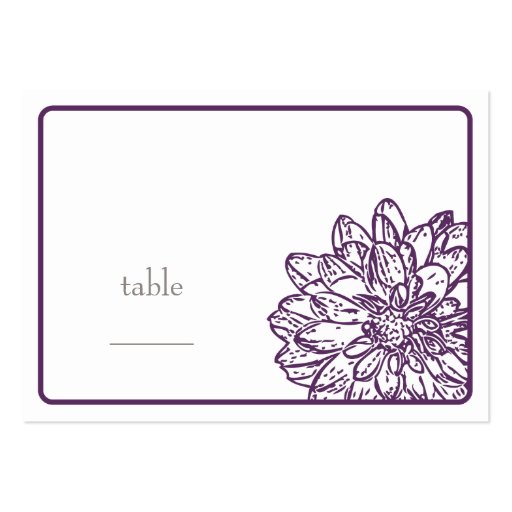 Dahlia Blossom Flat Place Card Business Card Template