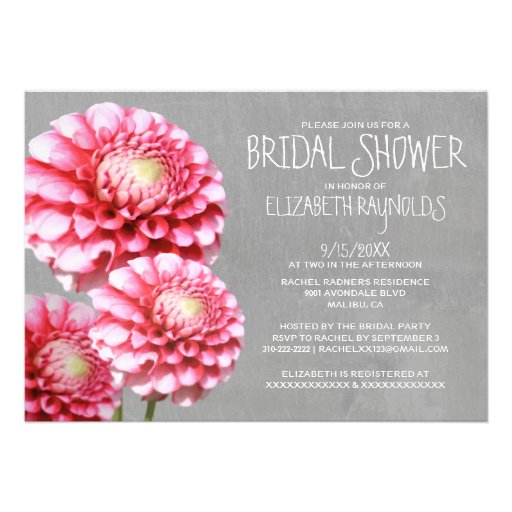 Dahlia Bridal Shower Invitations