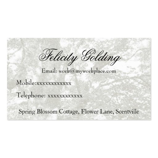 Dahlia  Business Card (back side)