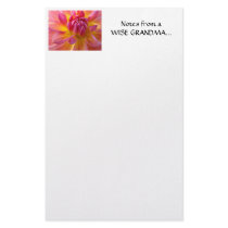 DAHLIA FLOWER Stationery Note Pad WISE GRANDMA by Basleeartprintgifts DAHLIA FLOWER Stationery Note Pad WISE GRANDMA