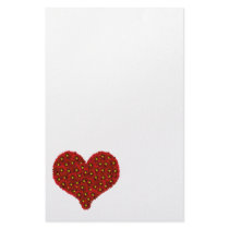 Dahlia Flowers Heart Stationery