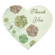 Dahlia Garden Wedding Thank You Heart Sticker