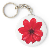 Dahlia in the Rain Key Chain