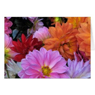 Dahlia Petals Mother's Day Greeting Card