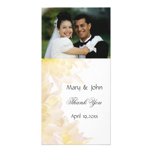 Dahlias Wedding Thank You Photo Card Template
