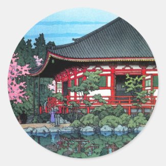 Daigo Denpo Temple Kyoto Hasui Kawase hanga Sticker
