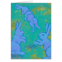 DAILY ART Floating Blue - being special fun bunny cards