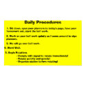 Daily Procedures posters