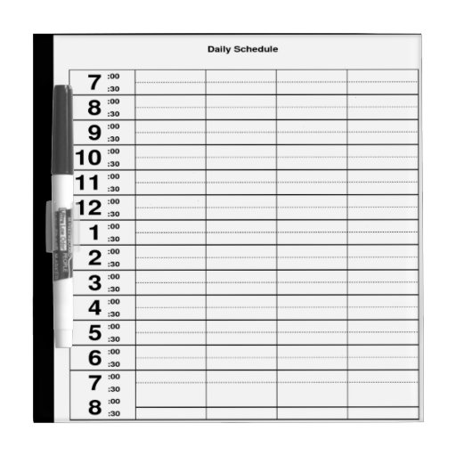 Daily Schedule Pen With Erase Board Dry Erase Board Zazzle Daily Schedule Pen With Erase Board Dry Erase Board Zazzle