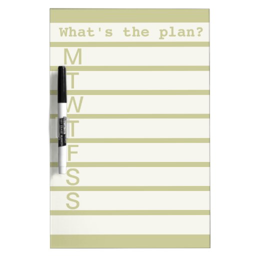 Daily Week Calendar Dry Erase Board Creme Beige Zazzle