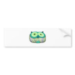 dainty aqua owl bumper stickers
