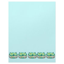 dainty aqua owl personalized letterhead
