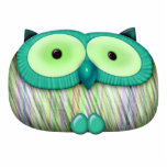 dainty aqua owl photo cut outs