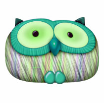 dainty aqua owl photo sculptures