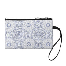 Dainty Blue Ornate Pattern Coin Wallets