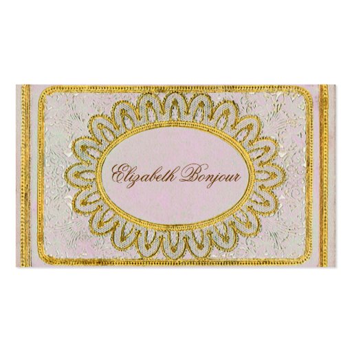 Dainty ~ Business Card Victorian Vintage Pink (front side)