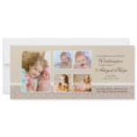Dainty Damask Brown - Photo Birth Announcement