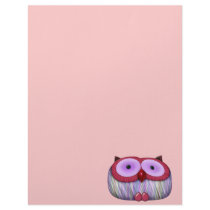 dainty fushcia owl letterhead