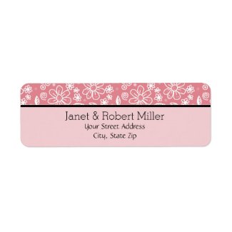 Dainty Girly Pink Floral Pattern Border