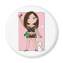 Dainty Hairdresser magnets by mariabellimages Dainty Hairdresser magnets