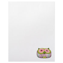 dainty mustard owl personalized letterhead